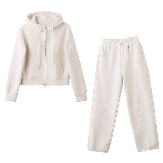 ZYRH2095休闲运动连帽卫衣套装女早秋显瘦开衫2025春季新款阔腿裤子两件套 商品图4