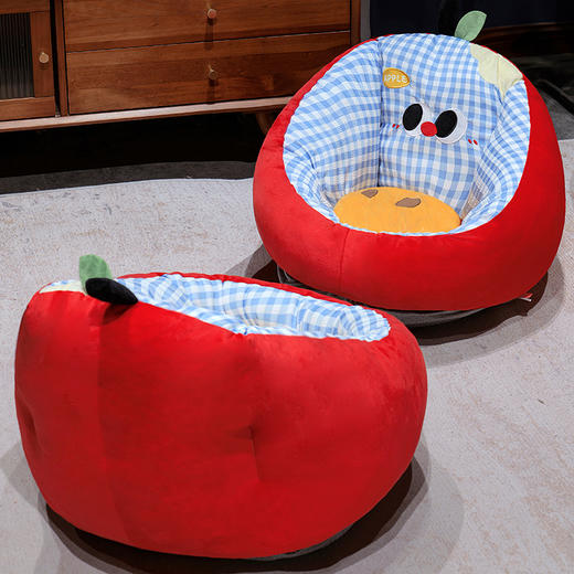 自然醒大眼苹果格子半包围蒲团坐垫QYL 商品图8