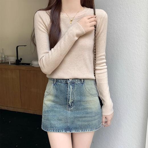 【赵露思同款设计】灰打底衫上衣女秋冬紧身显瘦辣妹毛衣内搭针织长袖。ha 商品图8