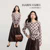 【10/1新品】熙世界可露丽风格纹T恤女长袖秋季设计感不规则收腰网纱打底上衣 商品缩略图1