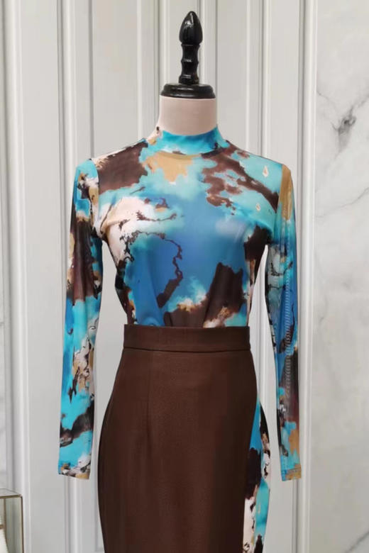 3203053 幽褐怀金 定制加密美国网纱打底衫 雾境 商品图2