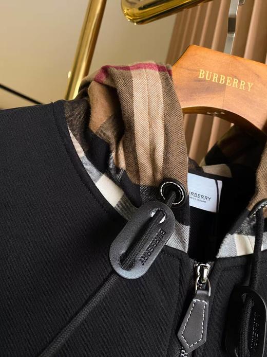 BBR 巴宝莉格纹棉质混纺拉链连帽外套 商品图1