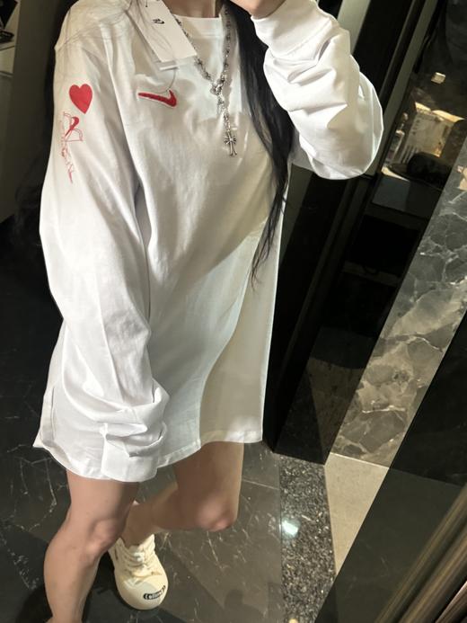 NK情人节限定爱心发泡刺绣长袖T恤（FV3994)（蕾姐粉色上身S，白色2XL） 商品图12