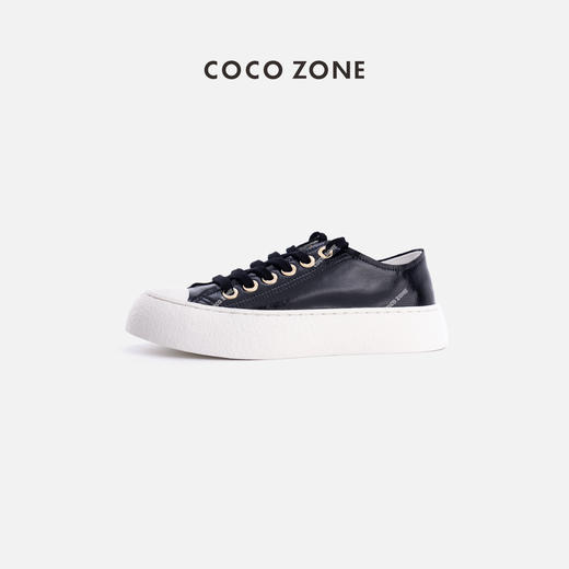 COCO ZONE “奈儿鞋”新款小香风厚底圆头板鞋系带休闲鞋CC2A0372 商品图1