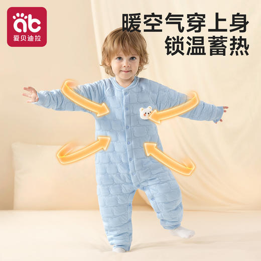 【曼龙严选清仓】婴儿衣服夹棉早秋幼小月龄外出服冬季薄棉睡衣保暖套装宝宝连体衣 商品图1