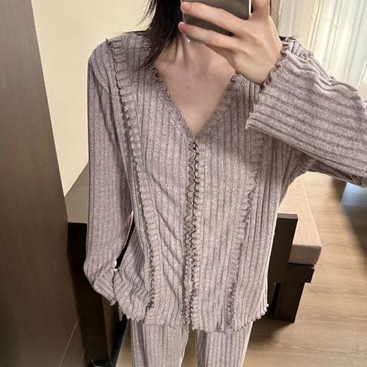 【玫瑰花语】女2025新款春秋季甜美休闲长袖长裤宽松可外穿家居服套装 商品图3