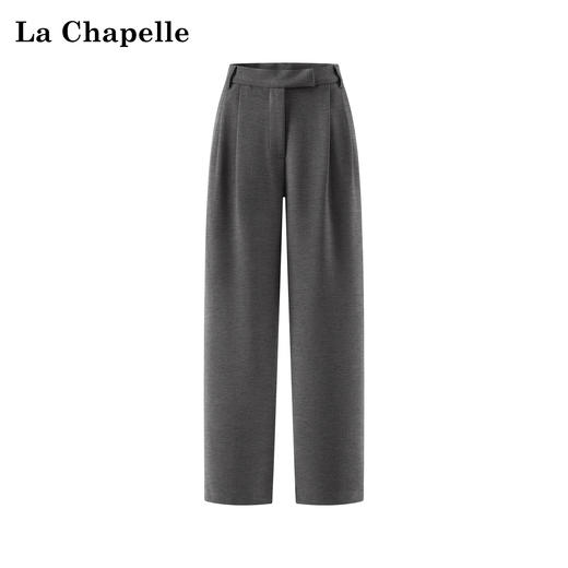 会员福利【高克重+遮胯显腿直】拉夏贝尔/La Chapelle高腰精仿直筒西裤休闲阔腿裤简约宽松垂感通勤长裤 商品图1