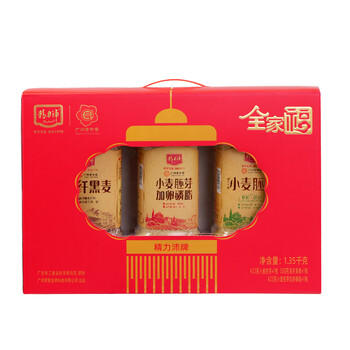 精力沛全家福小麦胚芽燕麦片黑麦礼盒1350g高蛋白高纤营养早餐送礼品 商品图0