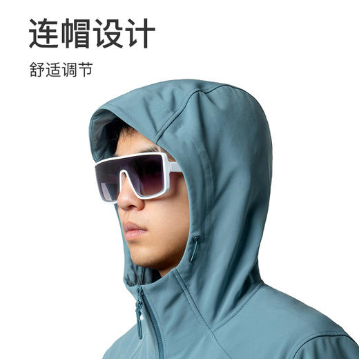 奥尼捷防风软壳冲锋衣运动夹克防泼水男秋冬户外徒步保暖连帽外套 商品图2