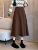 【秋新品】（品质款）5356咖色100%棉牛仔半裙半裙-喜出 商品缩略图1