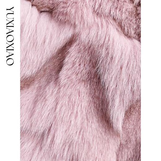 余潇潇【巴黎情调】轻奢时尚100狐狸毛拼接立体层次感V领皮草外套 商品图2