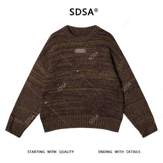 72611SDSA男士秋冬新款痞帅男装港风撞色圆领针织衫复古短款时尚毛衣 商品图1