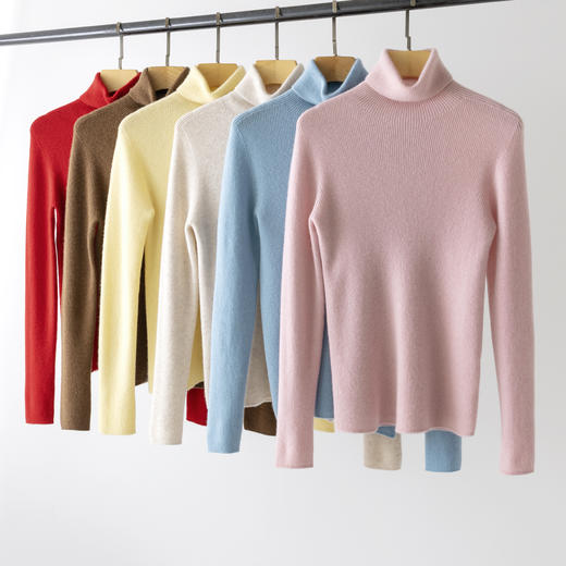 【高品质私服】【无缝羊绒混纺高领坑条长袖】精选了羊绒、羊毛和貉毛这三种顶级材质，做工精致，纹路特别细腻，休闲又日常，上班上学穿都合适YS5806-CC 商品图3