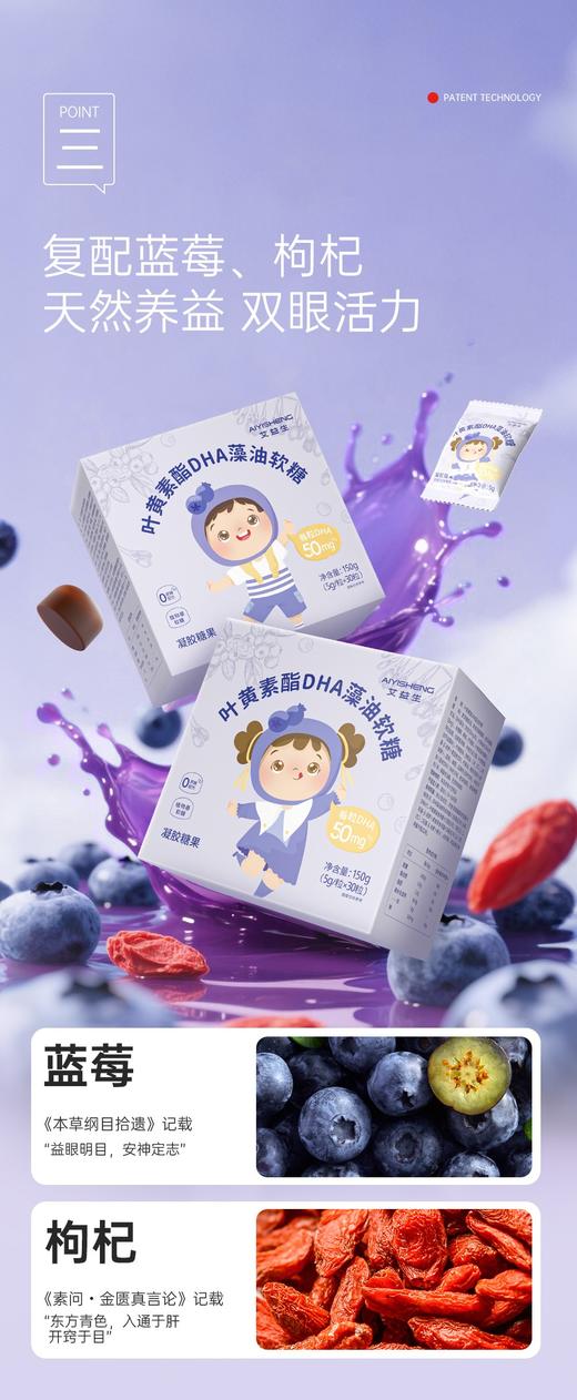 叶黄素酯DHA藻油软糖 老人小孩都爱 视频时代保护眼睛 商品图5