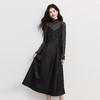 【10/1新品】熙世界琥珀流光PU皮吊带裙套装女秋冬复古网纱打底衫连衣裙两件套 商品缩略图3