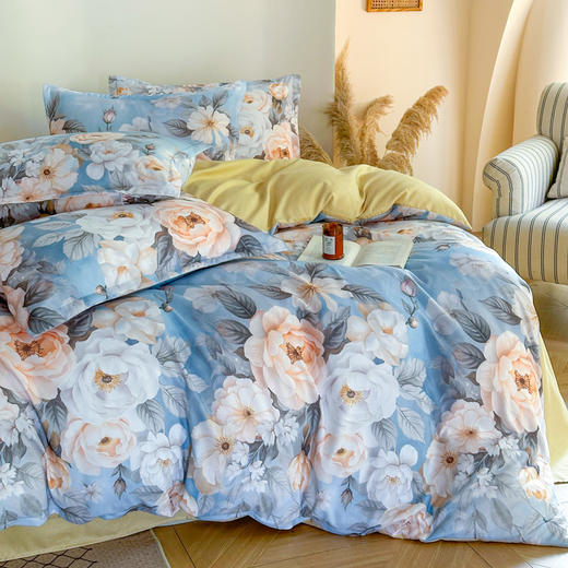 秋冬新色预览【卧室花园 海棠春南法花卉床品四件套】莫兰迪色系花卉 低调的轻奢感 入眼整个高级舒适 A类标准 活性印染 10款可选 商品图0