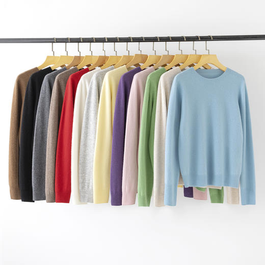 【高品质私服】【无缝羊绒混纺圆领光板长袖】精选了羊绒、羊毛和貂毛这三种顶级材质，做工精致，纹路特别细腻，休闲又日常，上班上学穿都合适YS5801-CC 商品图0