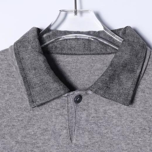 256031SDSA秋冬新款痞帅男装慵懒风撞色拼接polo领假两件毛衣百搭针织衫 商品图2