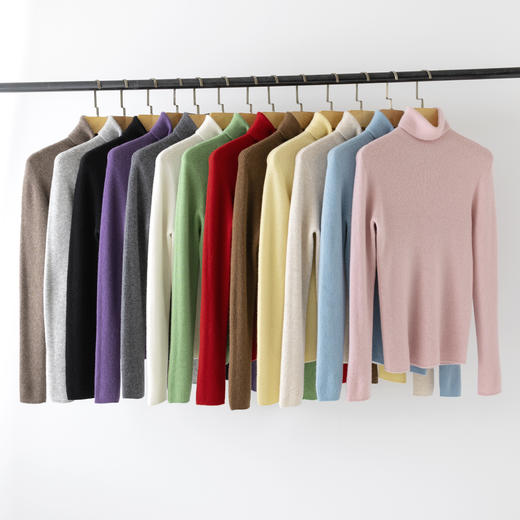 【高品质私服】【无缝羊绒混纺高领坑条长袖】精选了羊绒、羊毛和貉毛这三种顶级材质，做工精致，纹路特别细腻，休闲又日常，上班上学穿都合适YS5806-CC 商品图0
