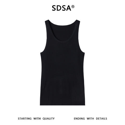SDSA男士秋冬新款痞帅男装潮牌纯色休闲背心百搭设计师潮流上衣 商品图0