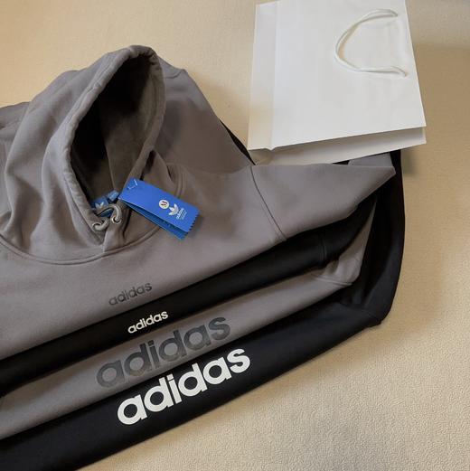 AD 极简字母印花 冬季保暖加绒连帽休闲卫衣 男女情侣款 商品图2