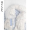 余潇潇【冰蓝蝶梦】轻奢芬兰狐狸毛拼接蝴蝶烧花牛仔翻领鹅绒羽绒服 商品缩略图2