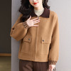 10-6737高级感洋气撞色外套时尚大码女装2025年新款春秋气质翻领毛呢开衫 商品缩略图1