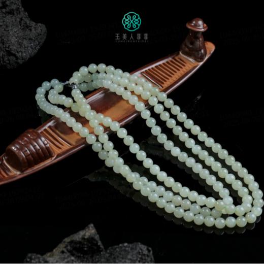 石惑珠宝~和田玉圆珠项链约8mm 商品图0