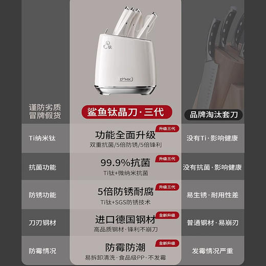 DUMIK中科德马克鲨鱼系列钛刀套装六件套D-DS06T43 商品图2
