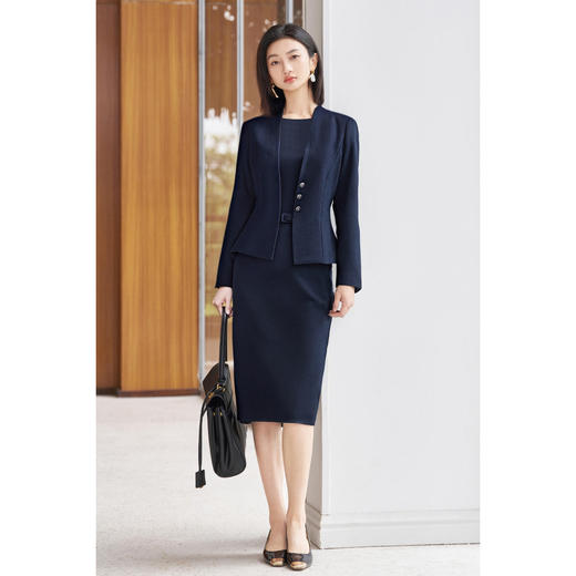 【设计感西服收腰背心裙两件套】秋季职业通勤气质套装4864 商品图4