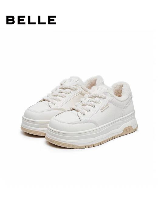 BF楼百丽厚底高帮小白鞋女2025冬季新款加绒休闲运动鞋子E6R1DDM5 商品图0