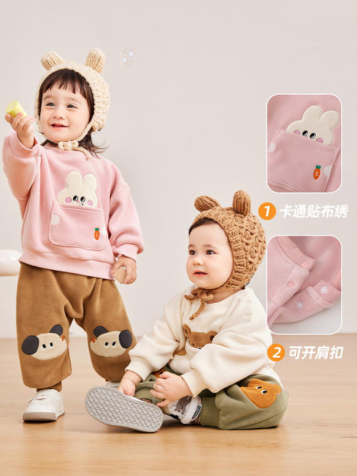 嘟嘟家男童卫衣秋装宝宝套头上衣卡通秋冬儿童童装女宝衣服 商品图3