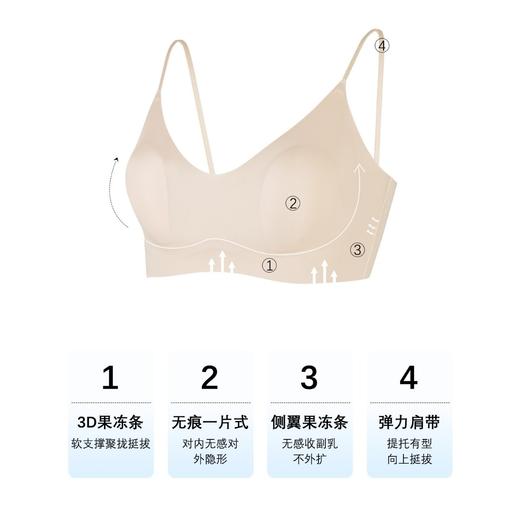 真不透 真好搭!【特妮娜 隐形无痕兔耳朵内衣】特调粉底液 融肤隐形 3D果冻条 软支撑聚拢挺拔 无痕一片式 对内无感对外隐形 侧翼果冻条 无感收副乳 弹力肩带 挺托有型 商品图3