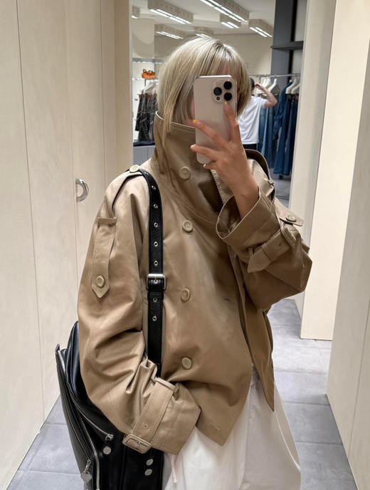 ac家复古短款风衣外套90103 商品图1