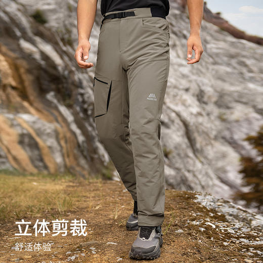 奥尼捷软壳裤男户外徒步登山裤防风防泼水运动长裤加绒耐磨直筒裤 商品图1
