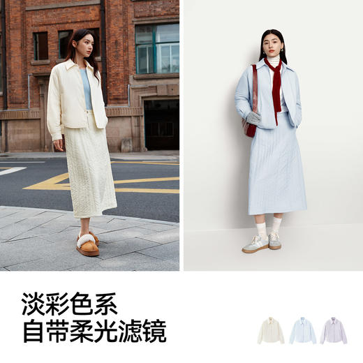 森马棉服女轻薄oversize松弛感2025冬新款翻领肌理花苞棉衣少女感 商品图4