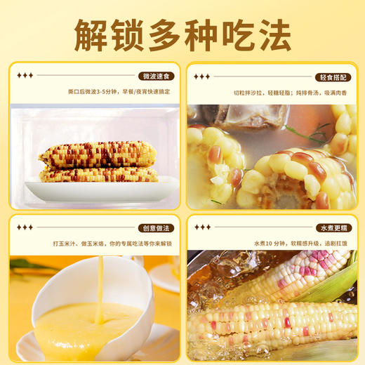 雁门清高花糯玉米220g*8根新鲜真空包装粘香糯甜早餐糯玉米棒 商品图4