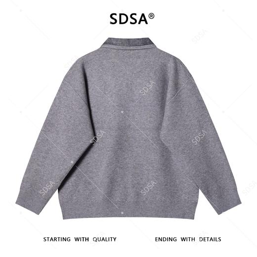 256031SDSA秋冬新款痞帅男装慵懒风撞色拼接polo领假两件毛衣百搭针织衫 商品图5