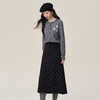 【10/1新品】熙世界法式提花波点针织半身裙女2025秋冬新款高腰显瘦直筒中长裙 商品缩略图4