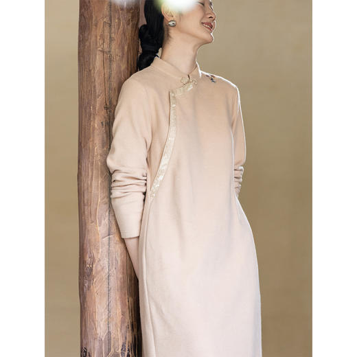 牧衣游原创 手工刺绣纯棉连衣裙柔软舒适宽松新中式改良旗袍 故里 商品图1