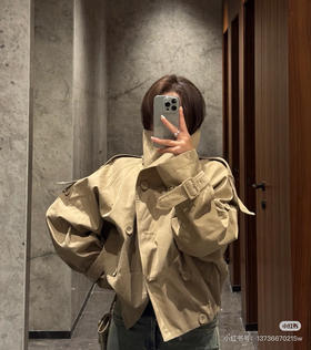 ac家复古短款风衣外套90103