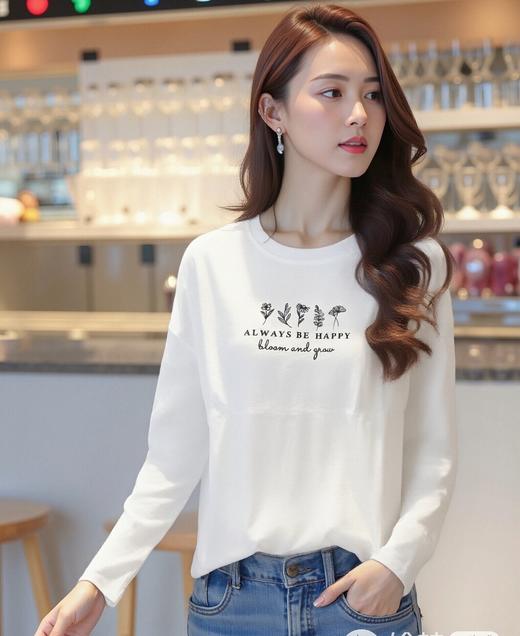 佐丹奴BM女装25年商场新款纯棉长袖T恤衫13395795 商品图2