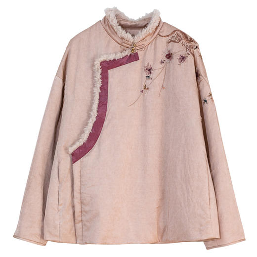 牧衣游原创 丝棉手工刺绣棉衣女蓬松保暖复古民族风百搭棉服 半里 商品图4