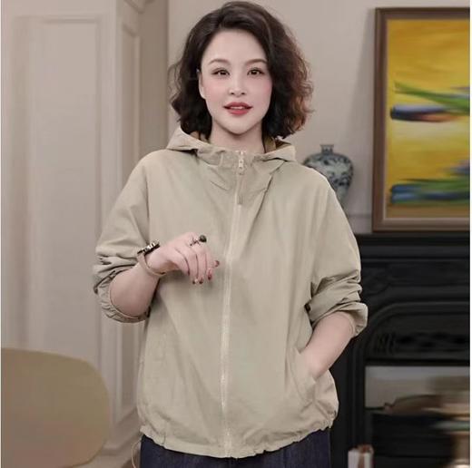 时尚休闲百搭防晒外套女2025夏季新款韩版两面穿宽松撞色连帽上衣 商品图4
