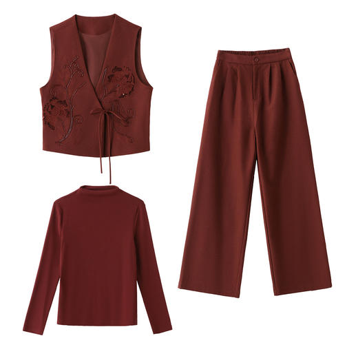 2025秋冬减龄新款别致漂亮收腰马甲三件套 YIHFUS2566 商品图4