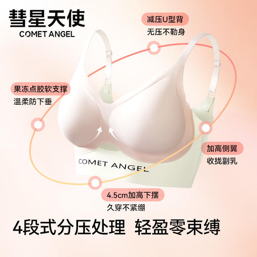 彗星天使小奶皮内衣女高弹不紧绷无痕舒适文胸内裤套装C18# 商品图1