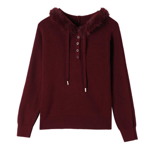 CC 25339针织连帽卫衣气质高级感宽松休闲帽衫洋气减龄 商品图4