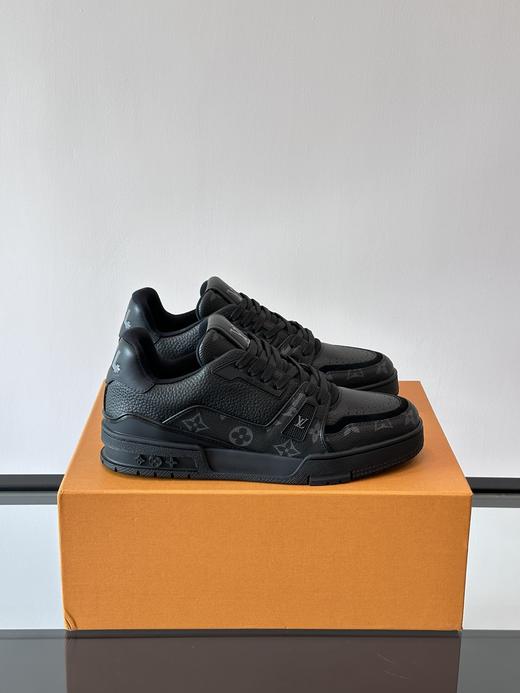 驴家 trainer圆头系带 平跟 低帮 板鞋 黑色 商品图2