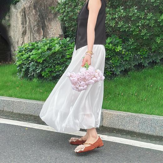 每一步都绽放流光【特妮娜 琉璃纱珠光花苞裙】珠光缎面 内衬细腻亲肤 视觉显高 修饰腿型 清新又仙气 松紧腰身 轻松搞定出游搭配 商品图1