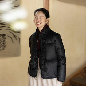 牧衣游原创 中式风红嘴雁绒羽绒服女蓬松轻盈防风保暖外套 兰亭序